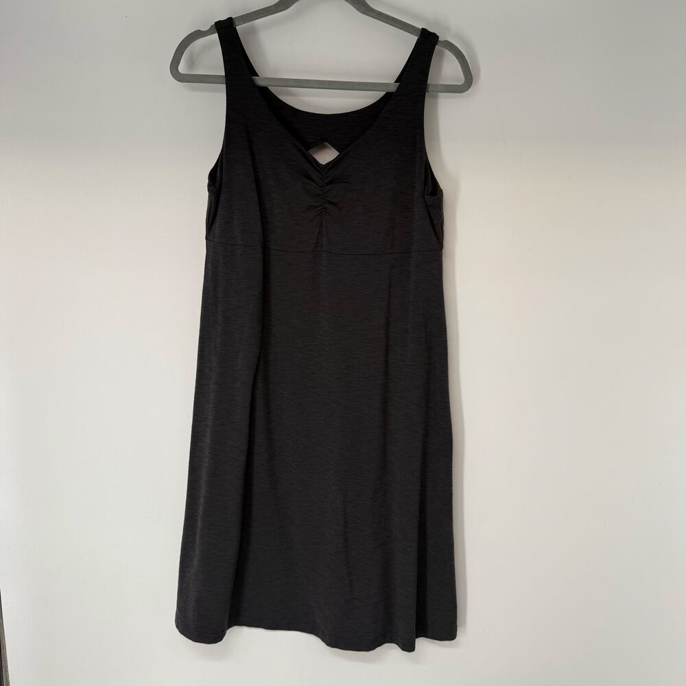Kuhl Mova Aktiv Athletic Tank Dress Women's Size L Gray Heathered Cutout Back
